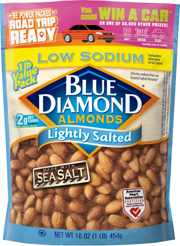 Lightly Salted low sodium almonds